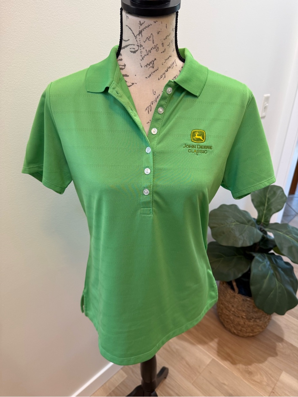 Callaway Opti-Dri‎ John Deere Classic Golf Polo Shirt Green Women's Large